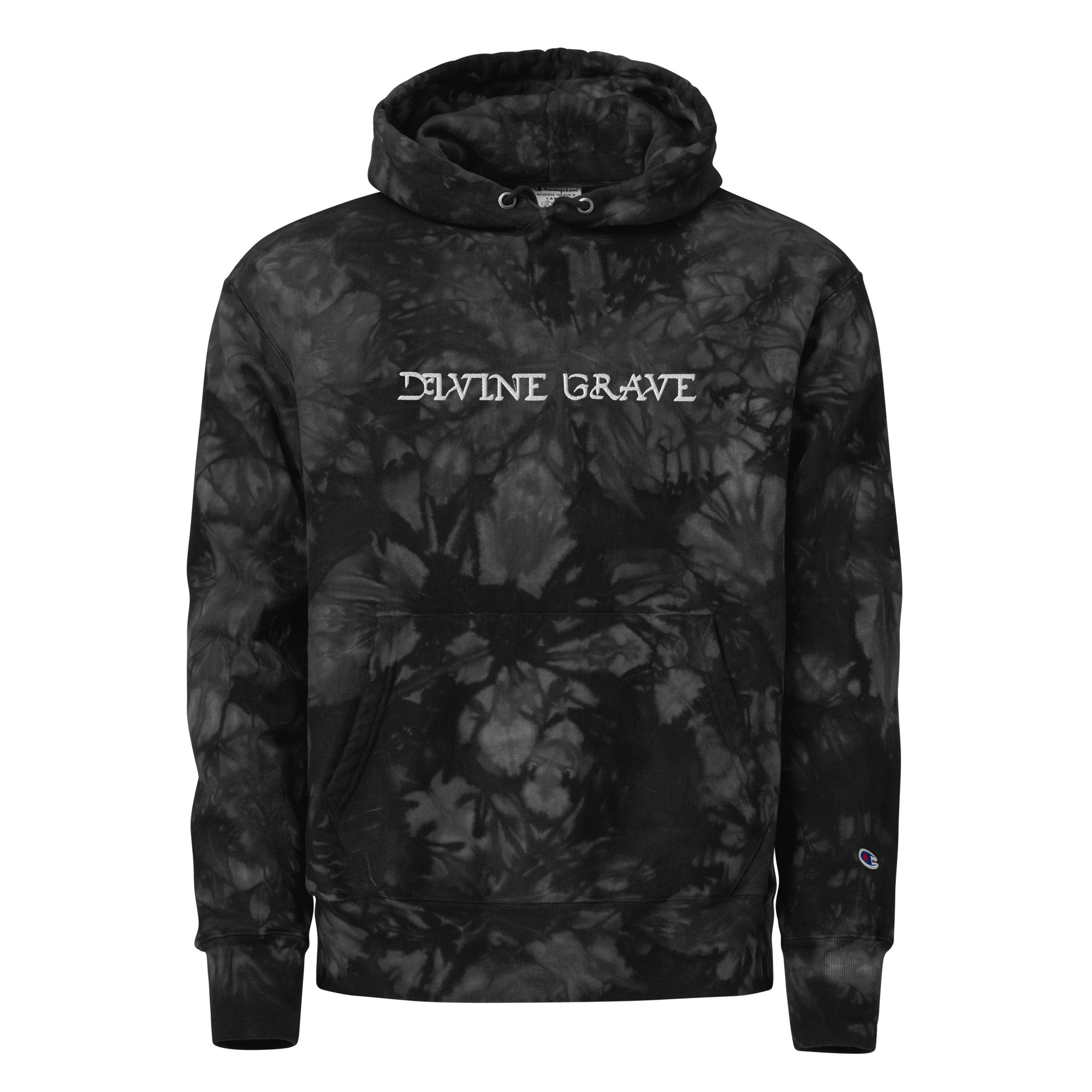 Divine Grave Embroidered tie-dye hoodie